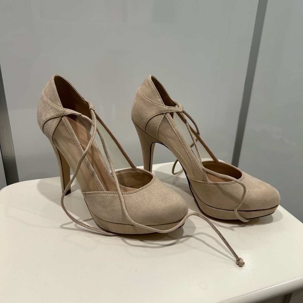 Elegant Beige Women's Heels